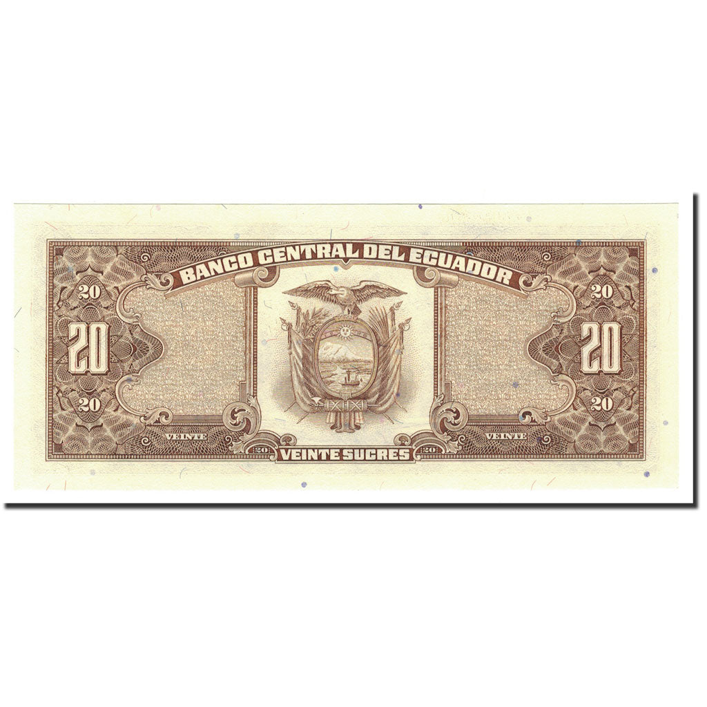 Banknote, Ecuador, 20 Sucres, 1988, 1988-11-22, KM:121Aa, UNC(65-70)