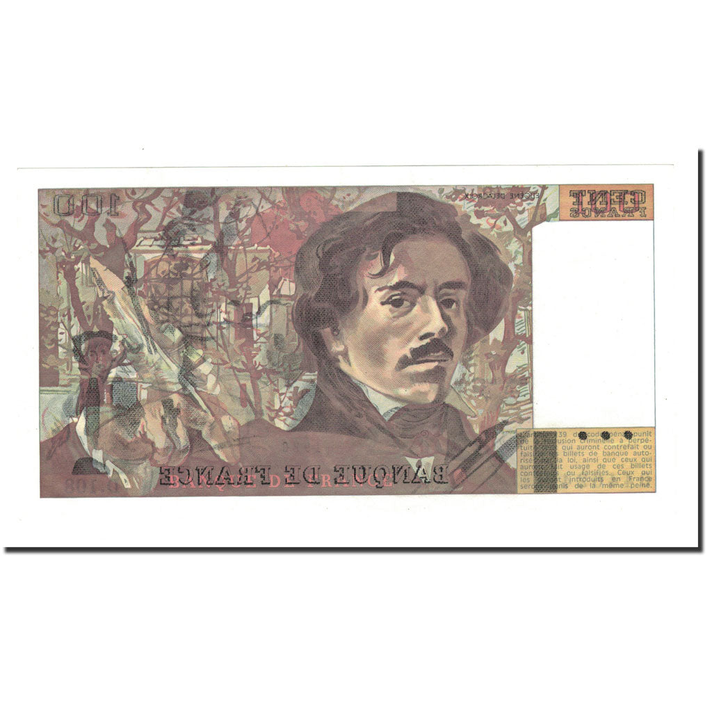 França, 100 Francs, Delacroix, D.108, UNC(65-70)
