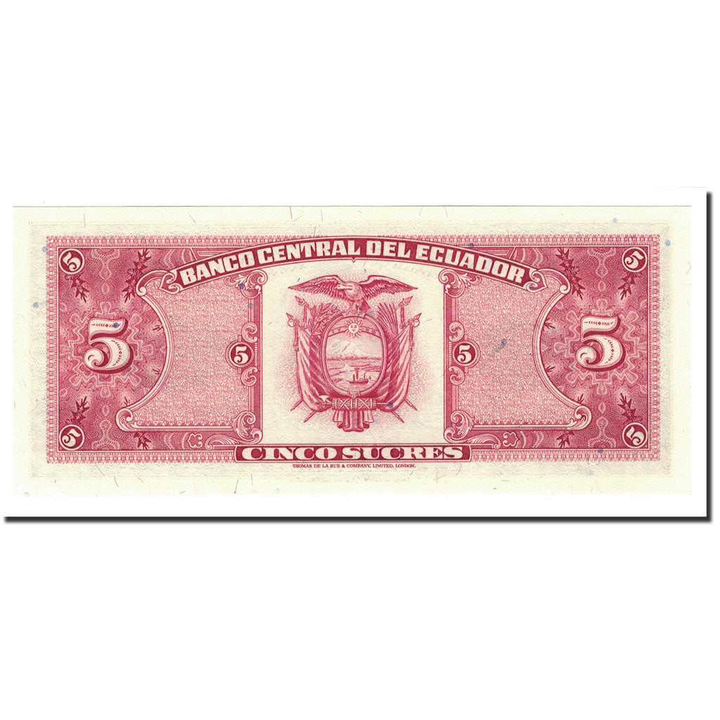 Banknote, Ecuador, 5 Sucres, 1958-88, 1988-11-22, KM:113d, UNC(65-70)