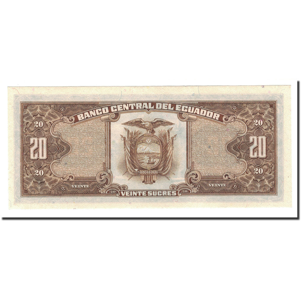 Banknote, Ecuador, 20 Sucres, 1986-1988, 1986-04-29, KM:121Aa, UNC(65-70)