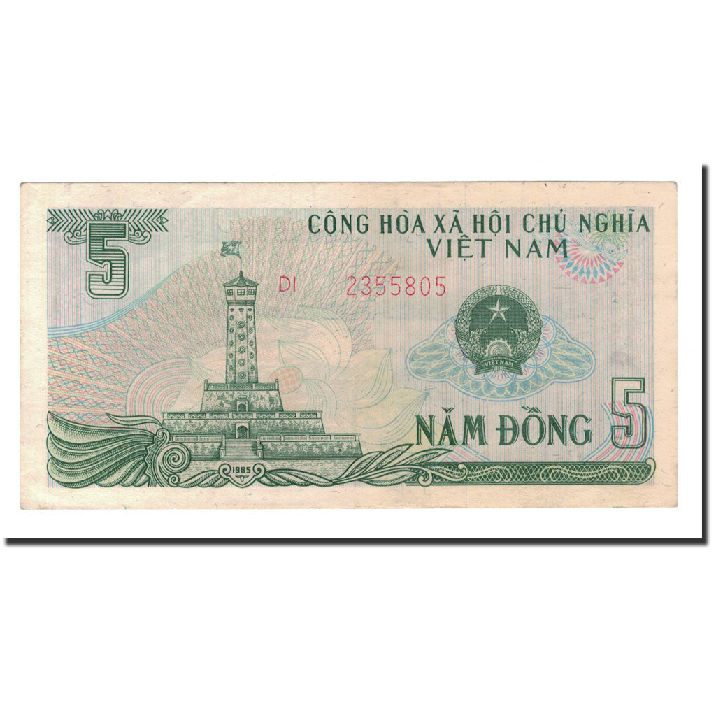 Banknot, Wietnam, 5 D<ox>ng, 1985, KM:92s, EF(40-45)