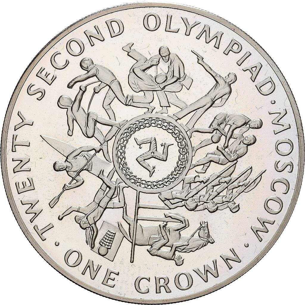 Coin, Isle of Man, Elizabeth II, Crown, 1980, Pobjoy Mint, MS(65-70), Silver