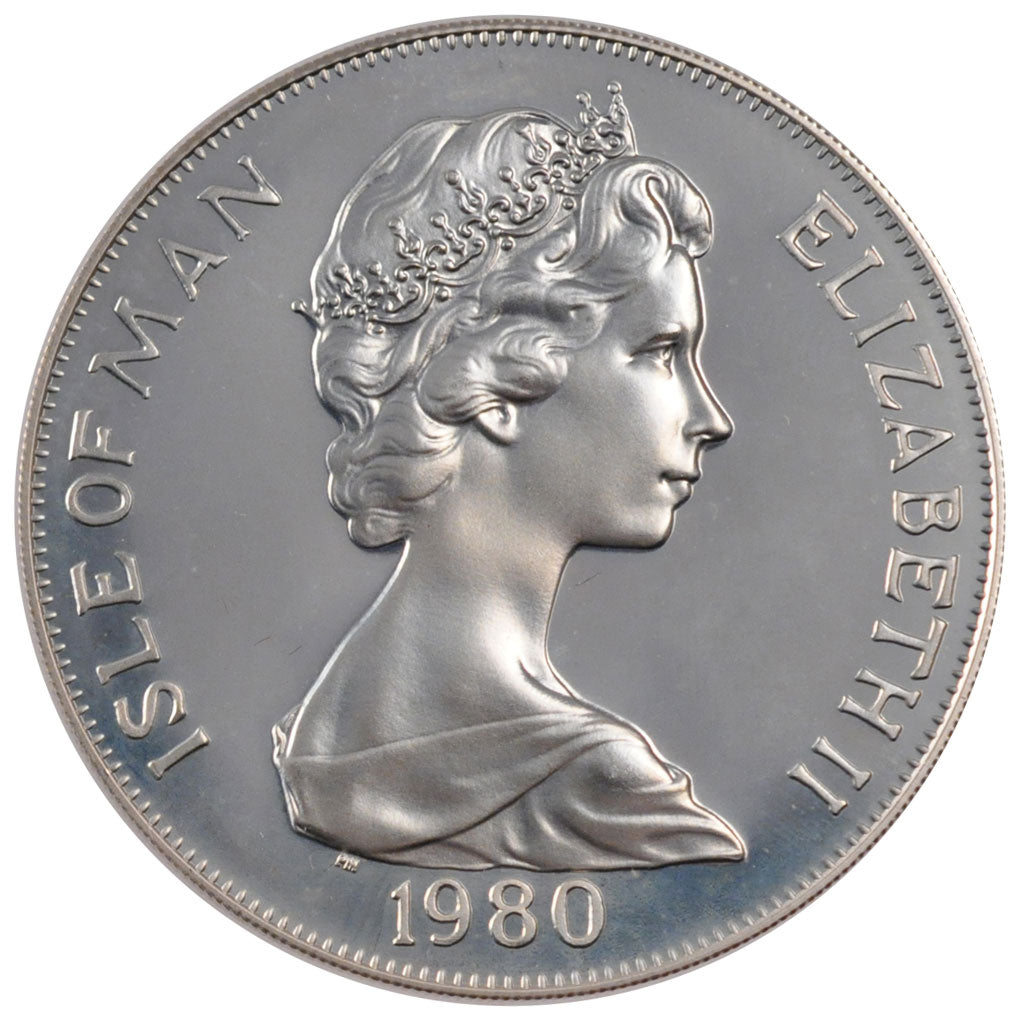 Coin, Isle of Man, Elizabeth II, Crown, 1980, MS(65-70), Silver, KM:65a