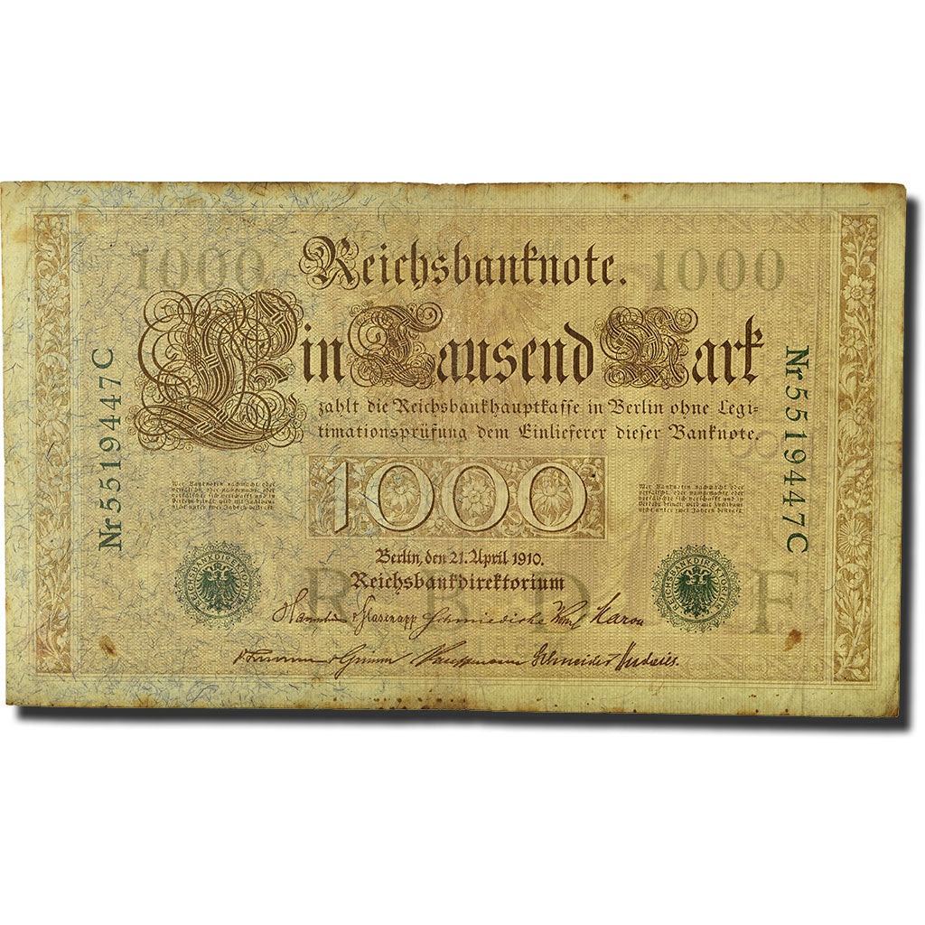 Biljet, Duitsland, 1000 Mark, 1910, 1910-04-21, KM:45b, TB