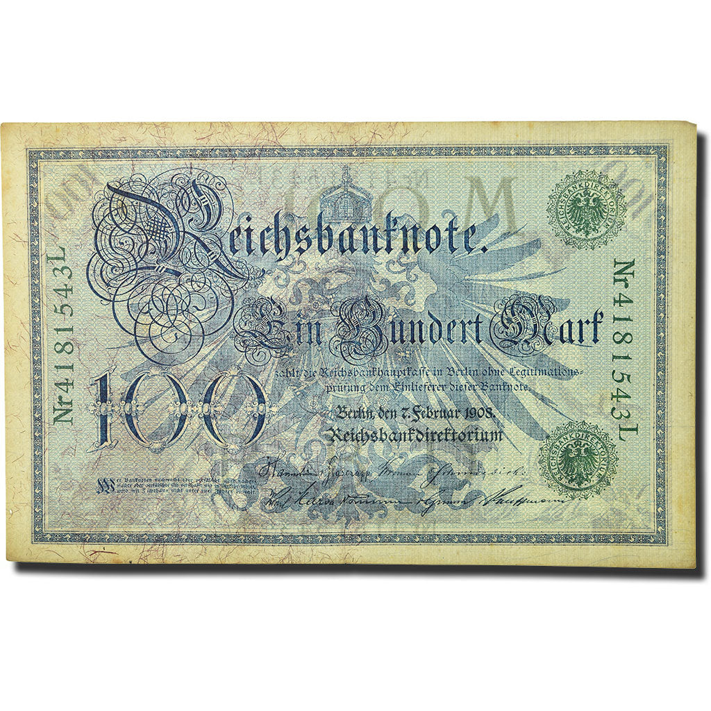 Banknote, Germany, 100 Mark, 1908, 1908-02-07, KM:34, EF(40-45)