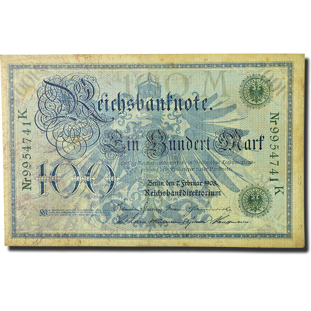 Billet, Allemagne, 100 Mark, 1908, 1908-02-07, KM:34, TTB