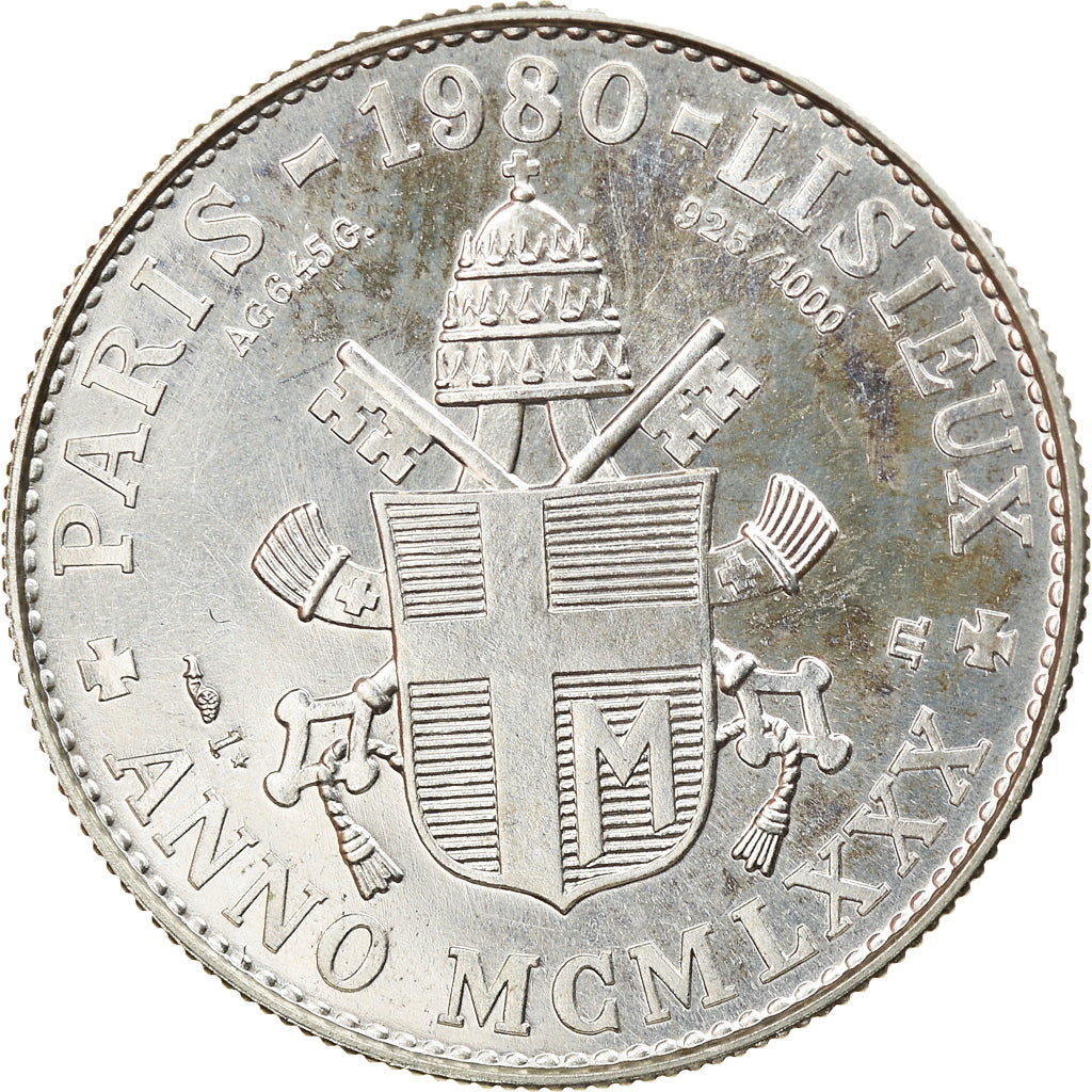 Watykan, Medal, Jean-Paul II, Paris-Lisieux, Religie i wierzenia, 1980