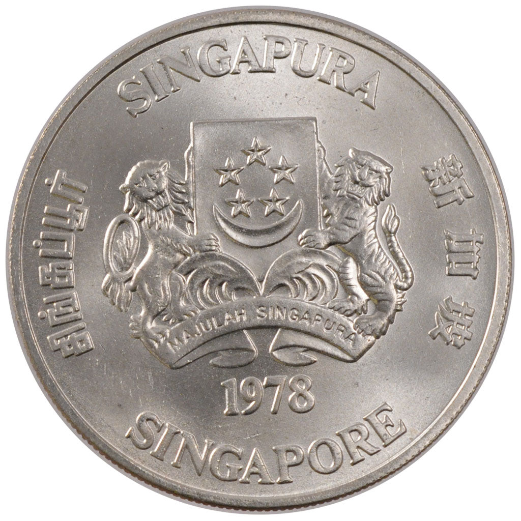 Coin, Singapore, 10 Dollars, 1978, Singapore Mint, MS(60-62), Silver, KM:17.1