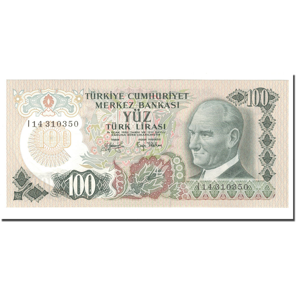 Banknote, Turkey, 100 Lira, 1972, L.1970, KM:189a, UNC(65-70)