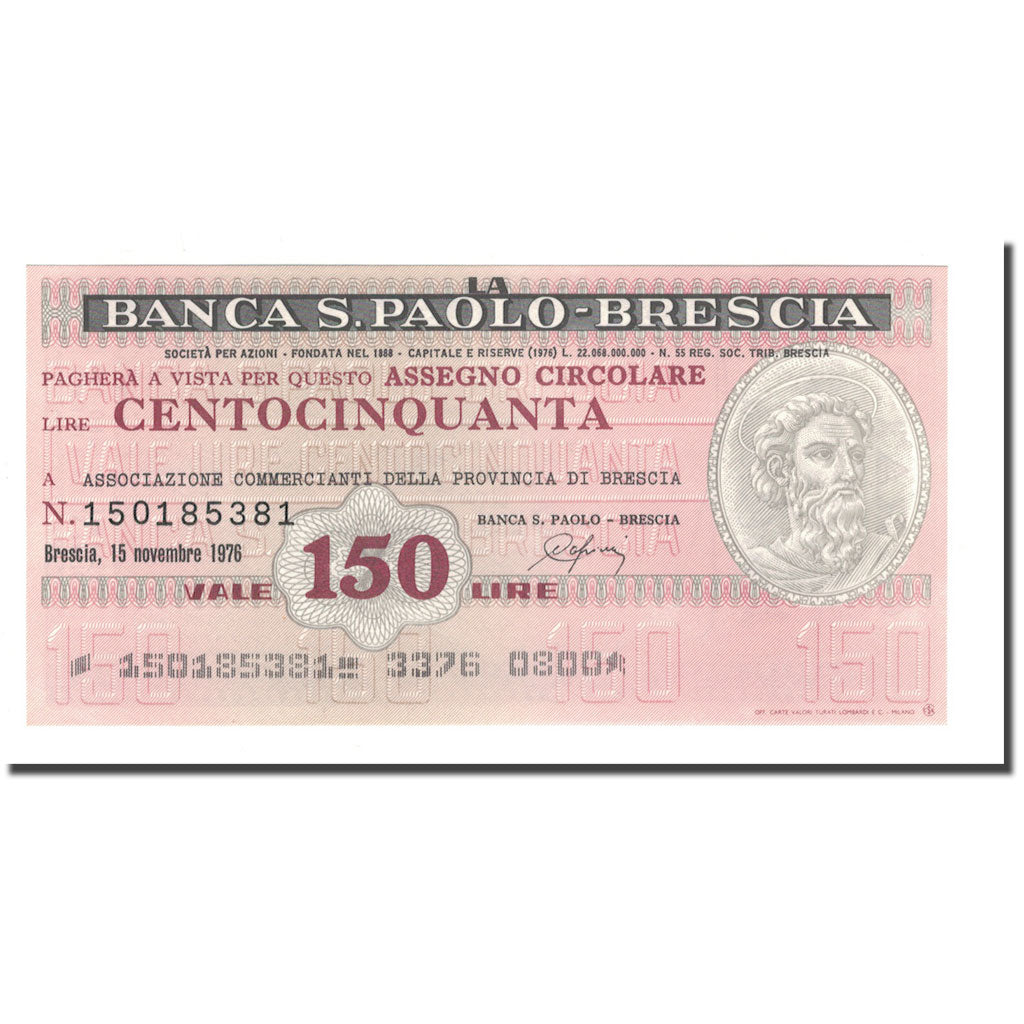 Geldschein, Italien, 150 Lire, 1976, 1976-11-15, UNZ