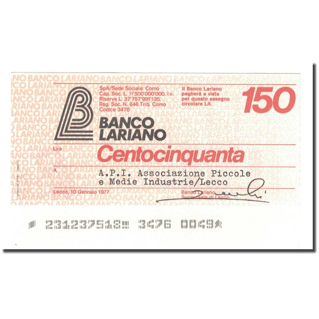 Billete, 150 Lire, 1977, Italia, 1977-01-10, UNC