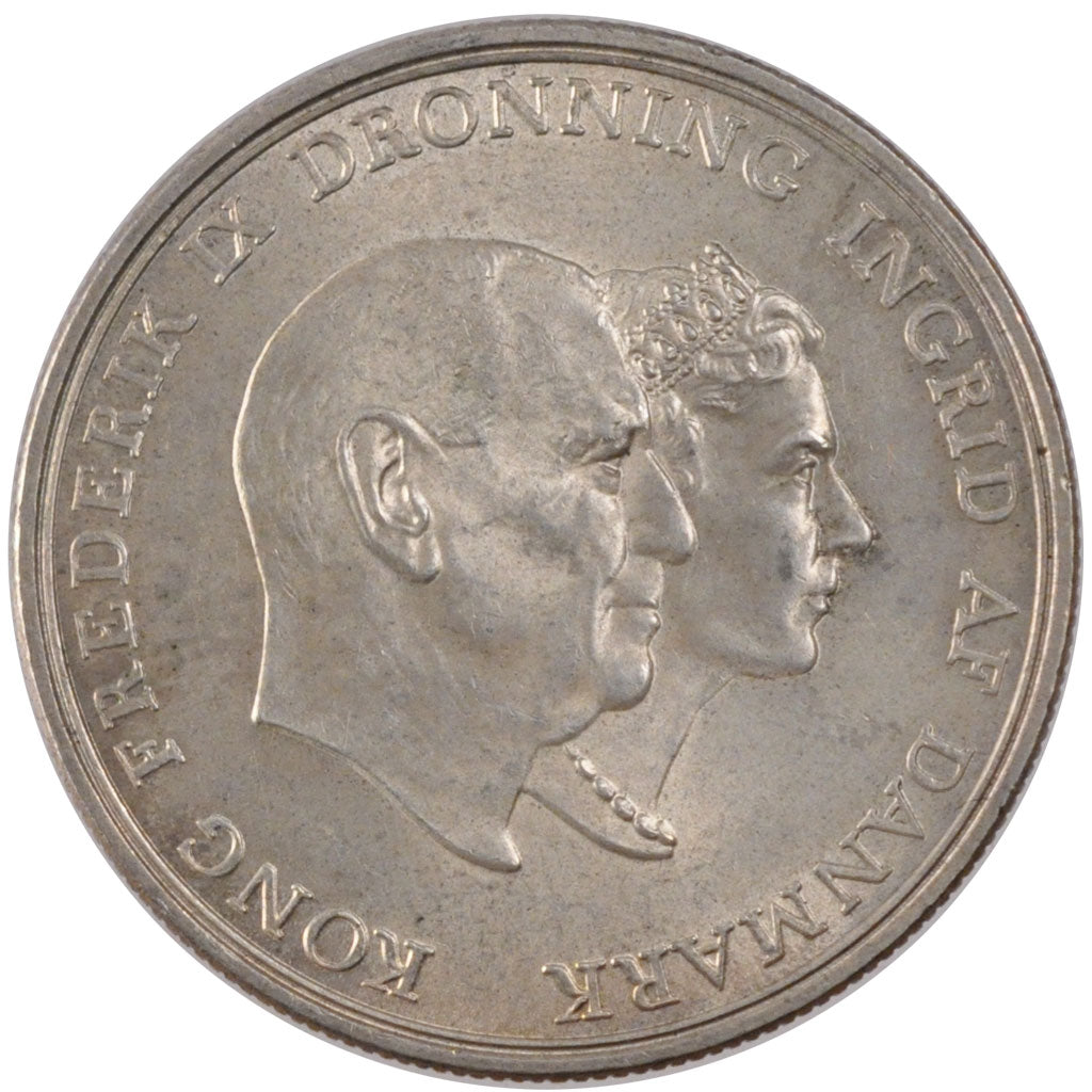 Coin, Denmark, Frederik IX, 5 Kroner, 1960, Copenhagen, MS(60-62), Silver
