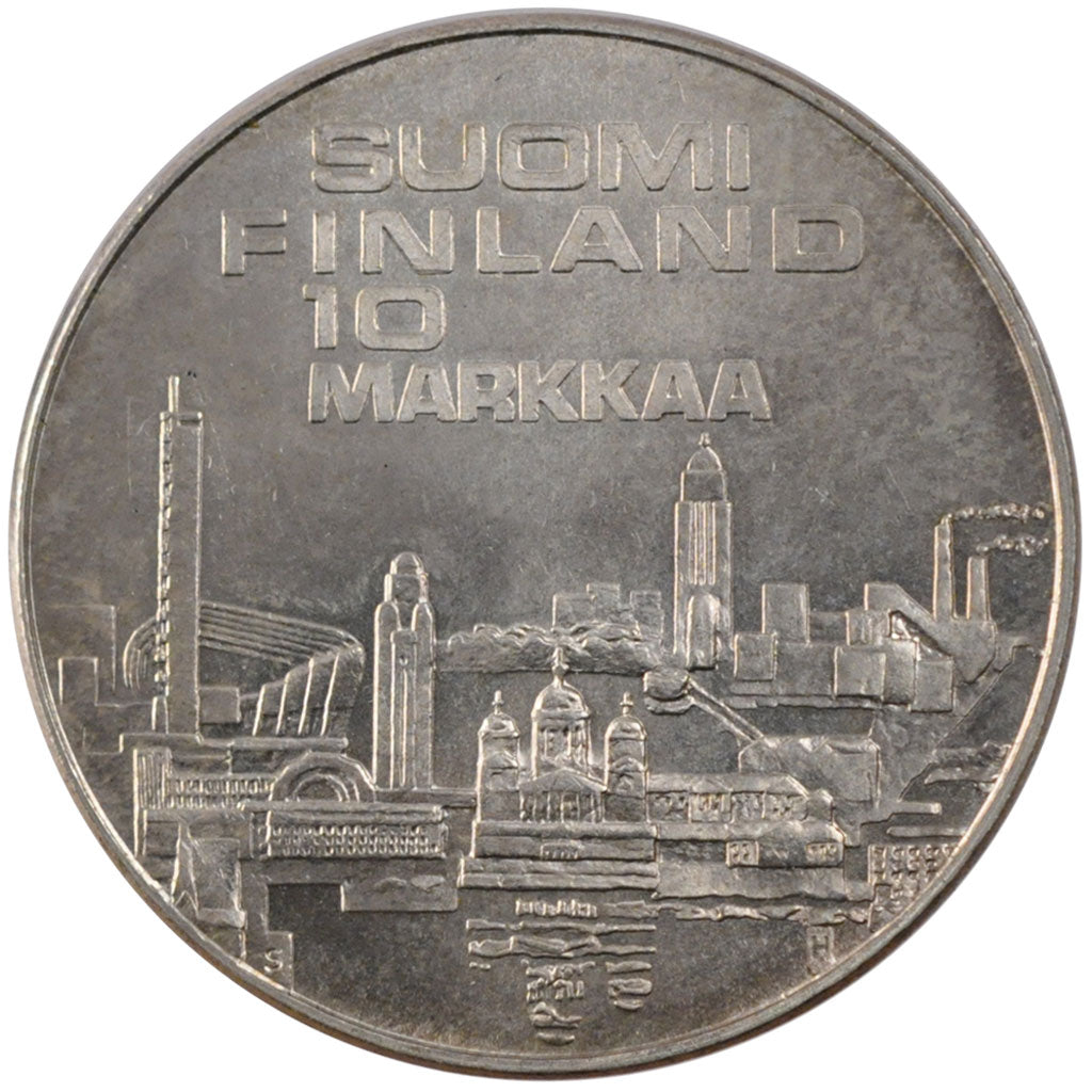 Moneda, Finlandia, 10 Markkaa, 1971, Helsinki, EBC+, Plata, KM:52