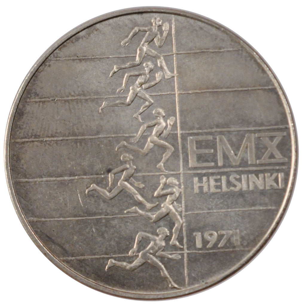 Moneda, Finlandia, 10 Markkaa, 1971, Helsinki, EBC+, Plata, KM:52