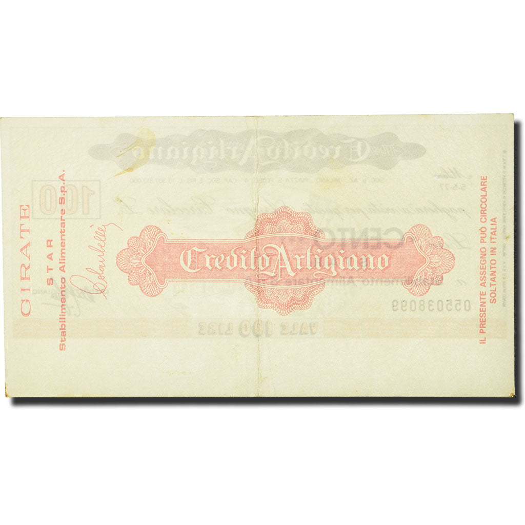 Billete, 100 Lire, 1977, Italia, 1977-05-05, MBC