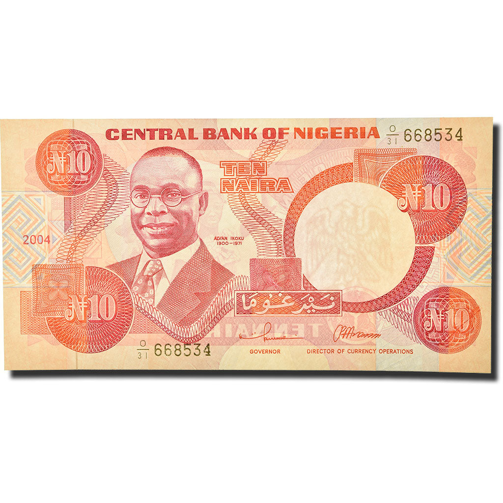 Billete, 10 Naira, 2004, Nigeria, KM:25f, UNC