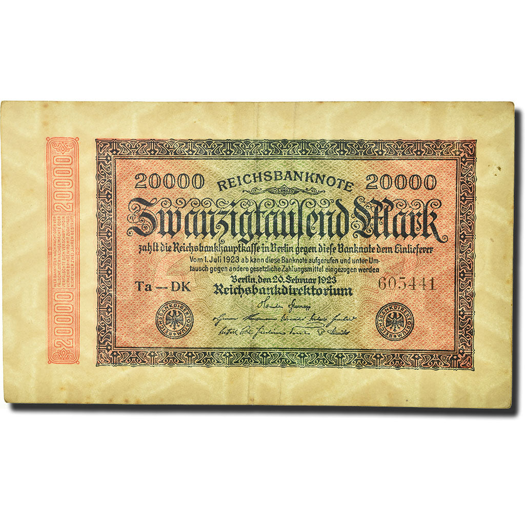 Banknote, Germany, 20,000 Mark, 1923, 1923-02-20, KM:85b, EF(40-45)