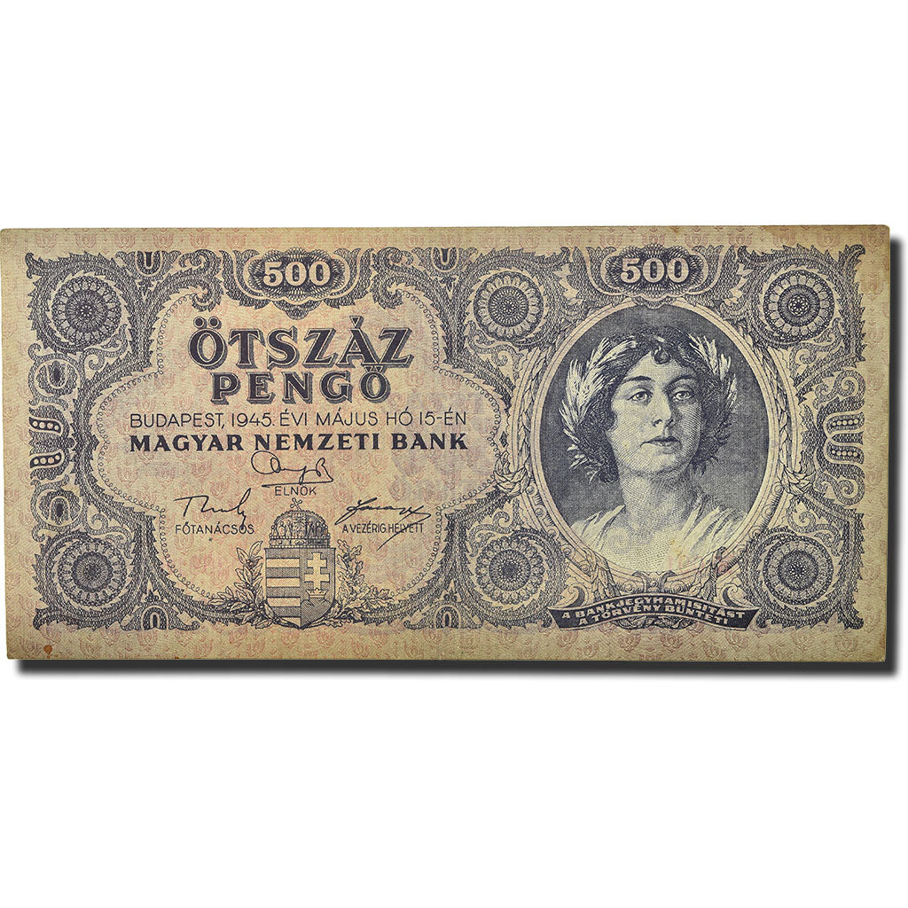 Banknote, Hungary, 500 Pengö, 1945, 1945-05-15, KM:117a, UNC(63)