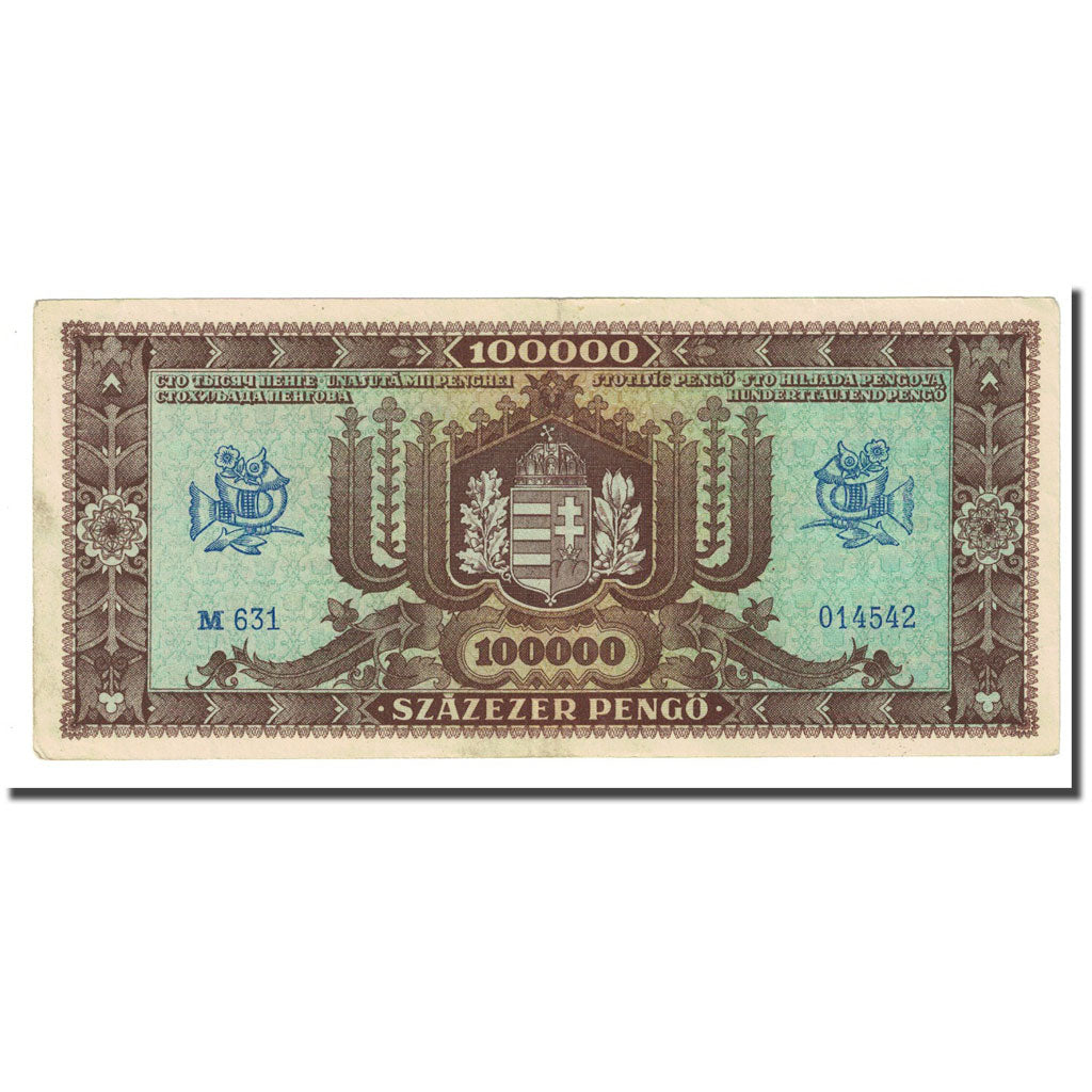 Banknot, Węgry, 100,000 Pengö, 1945, 1945-10-23, KM:121a, EF(40-45)