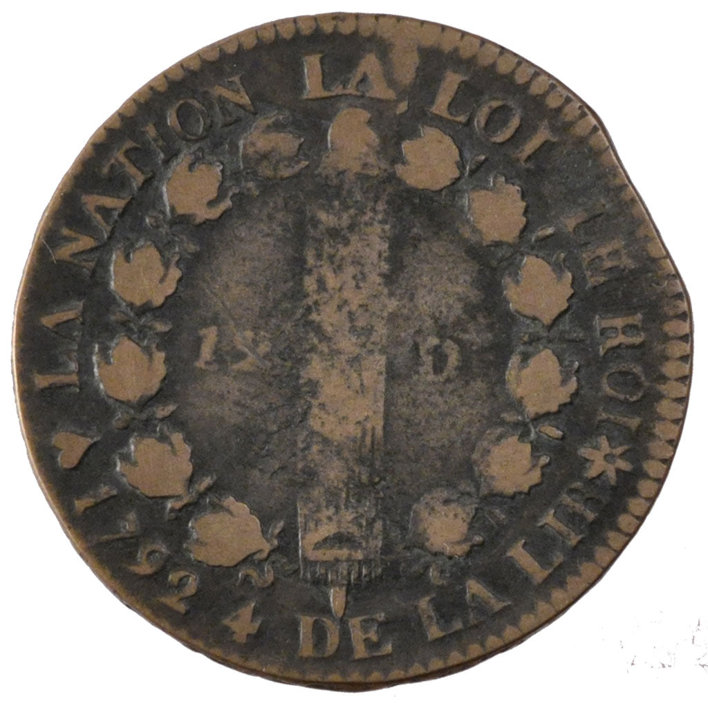 Münze, Frankreich, 12 deniers français, 12 Deniers, 1792, Strasbourg, S