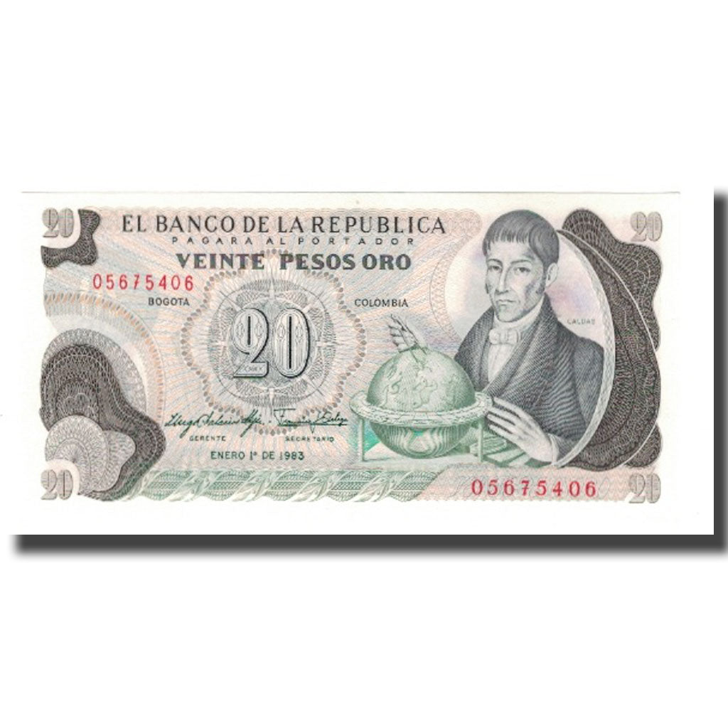 Geldschein, Kolumbien, 20 Pesos Oro, 1983, 1983-01-01, KM:409A, UNZ
