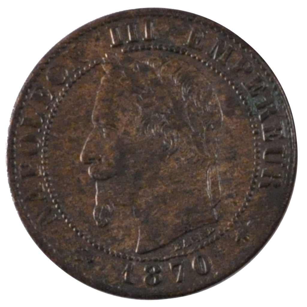 Moneda, Francia, Napoleon III, Napoléon III, Centime, 1870, Paris, MBC+