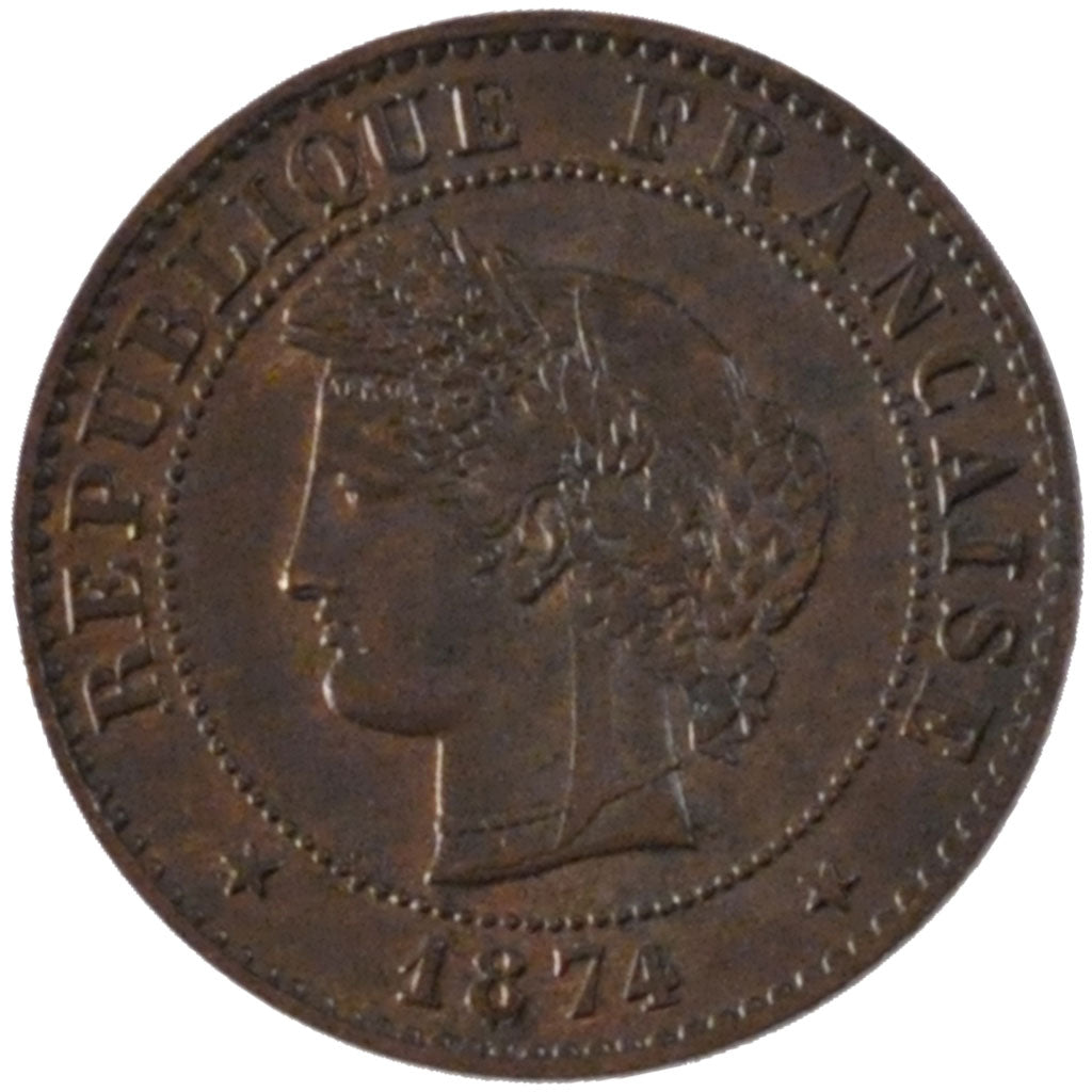 Coin, France, Cérès, Centime, 1874, Paris, AU(55-58), Bronze, KM:826.1