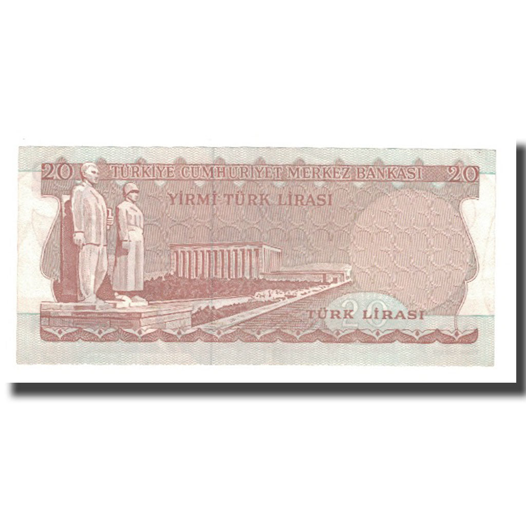 Biljet, Turkije, 20 Lira, L.1970, KM:187b, SPL