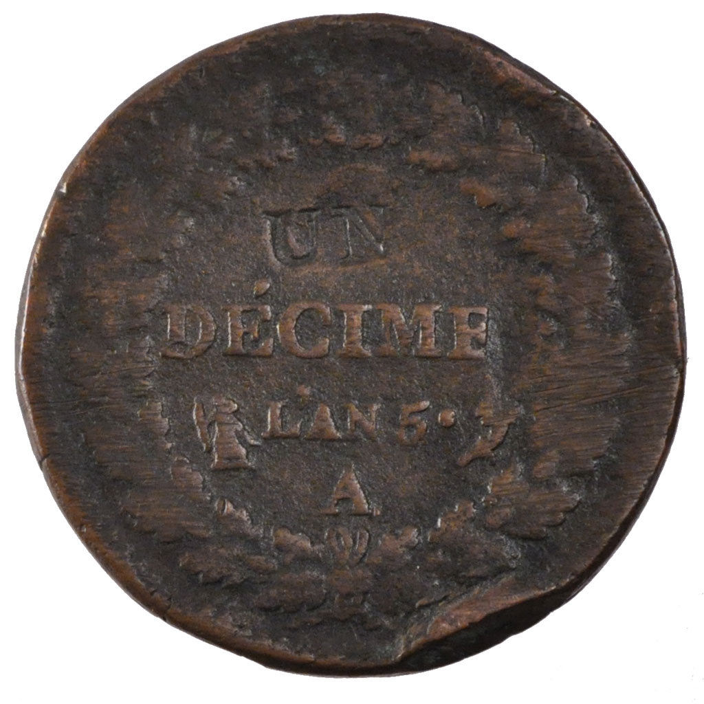 Münze, Frankreich, Dupré, Decime, 1797, Paris, SGE, Bronze, KM:637.1