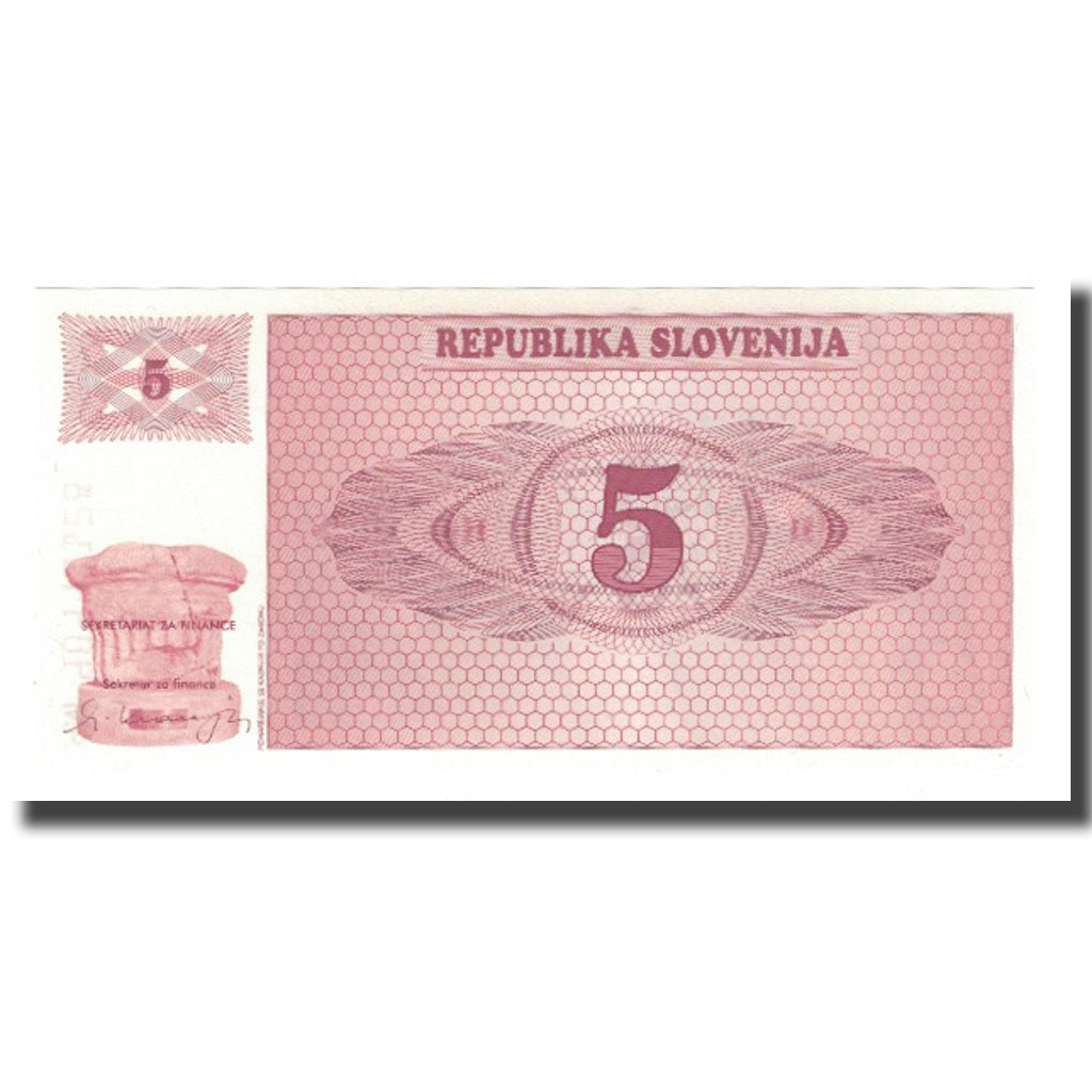 Banconote, Slovenia, 5 (Tolarjev), 1990, UNdated (1990), KM:3a, FDS