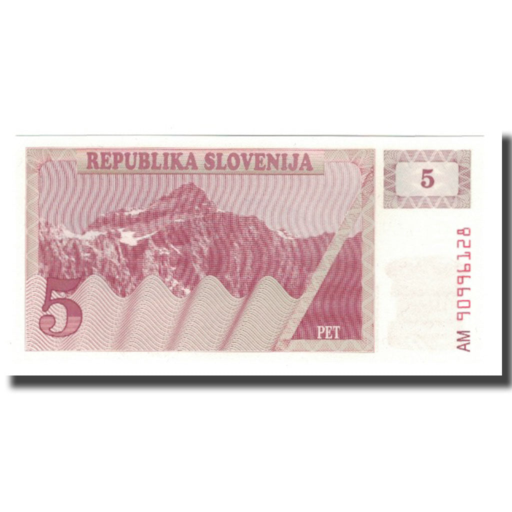 Banconote, Slovenia, 5 (Tolarjev), 1990, UNdated (1990), KM:3a, FDS