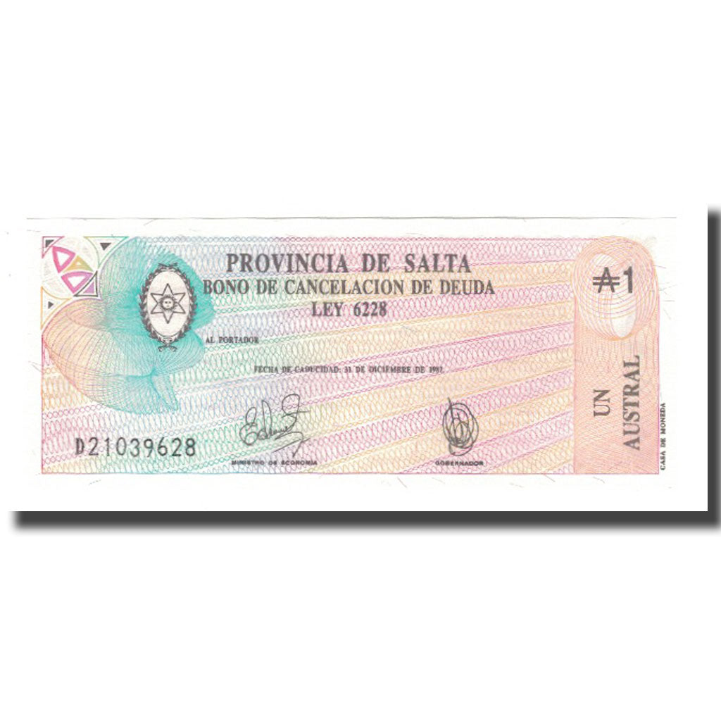 Geldschein, Argentinien, 1 Austral, Undated (1986), KM:S2612e, UNZ