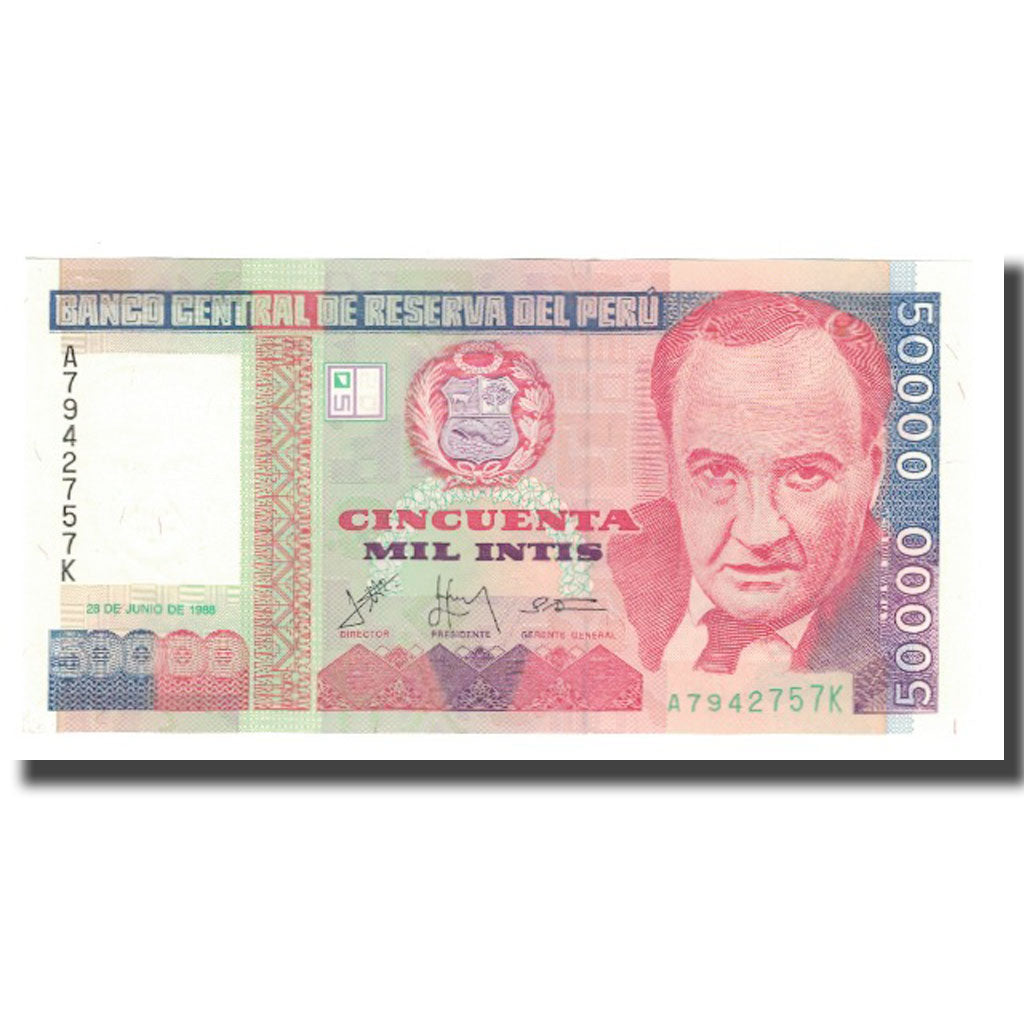 Biljet, Peru, 10,000 Intis, 1988, 1988-06-28, KM:140, NIEUW