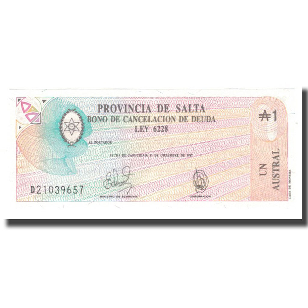 Banconote, Argentina, 1 Austral, Undated (1986), KM:S2711b, FDS