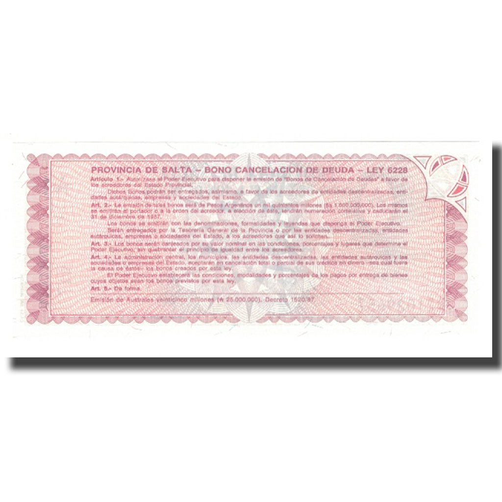 Banconote, Argentina, 1 Austral, Undated (1986), KM:S2711b, FDS