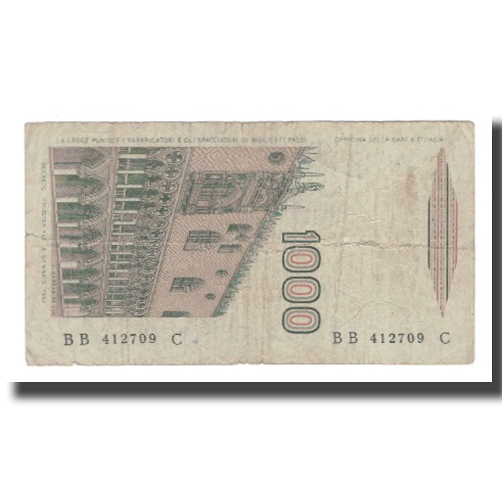 Banknot, Włochy, 1000 Lire, D.1982, KM:109a, F(12-15)