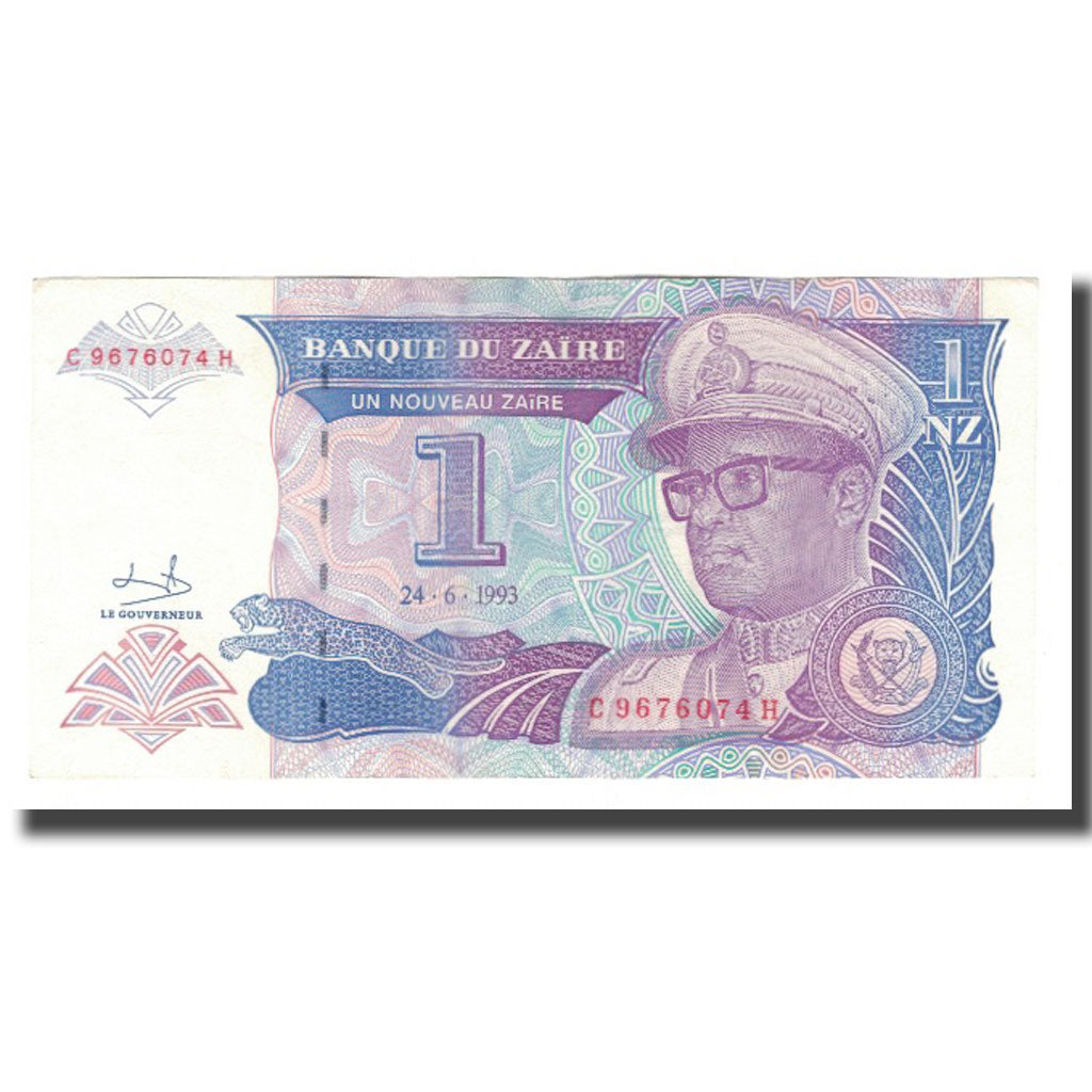 Banknot, Zaire, 1 Nouveau Zaïre, 1993, 1993-06-24, KM:52a, UNC(65-70)