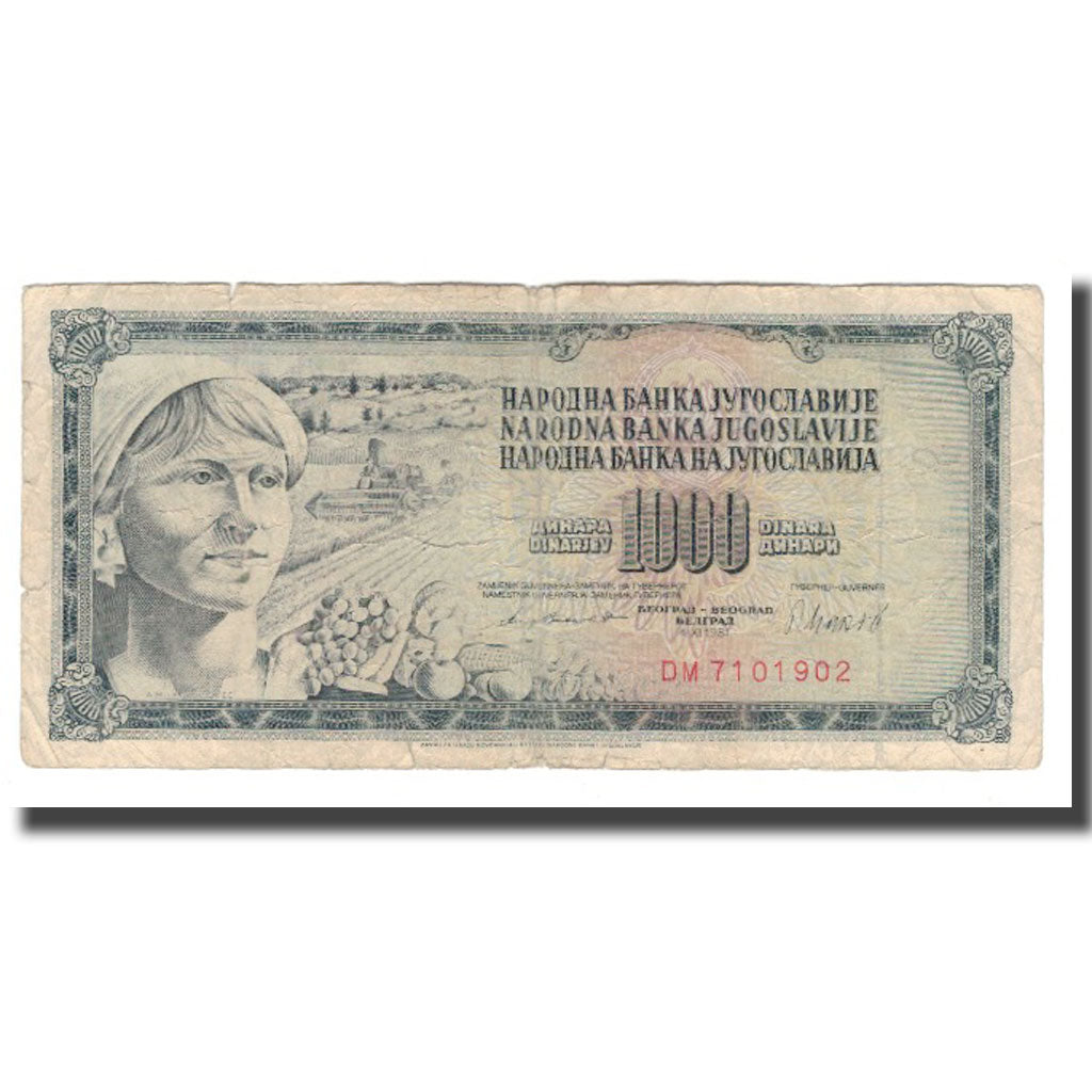 Billet, Yougoslavie, 1000 Dinara, 1981, 1981-11-04, KM:92a, TB
