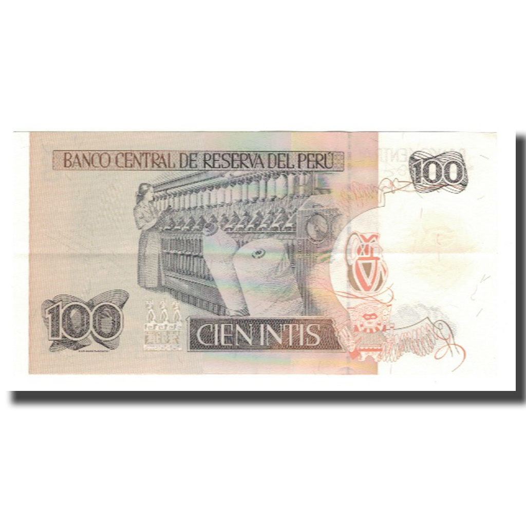 Biljet, Peru, 100 Intis, 1987, 1987-06-26, KM:133, SPL