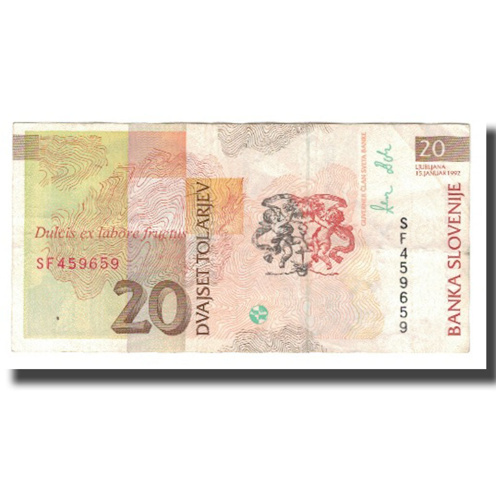 Banknote, Slovenia, 20 Tolarjev, 1992, 1992-01-15, KM:12a, UNC(63)