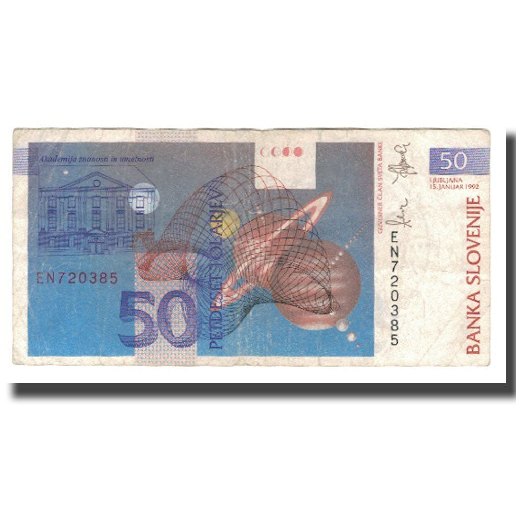 Billet, Slovénie, 50 Tolarjev, 1992, 1992-01-15, KM:13a, TTB+