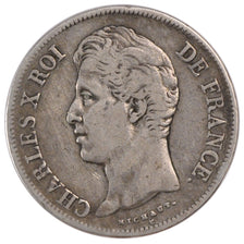 Moneta, Francja, Charles X, 5 Francs, 1827, Bordeaux, VF(30-35), Srebro