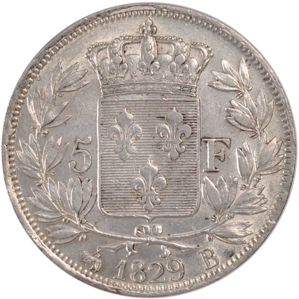 Münze, Frankreich, Charles X, 5 Francs, 1829, Rouen, SS+, Silber, Gadoury:644