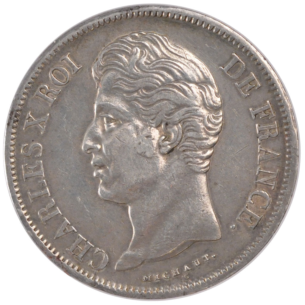 Coin, France, Charles X, 5 Francs, 1829, Marseille, EF(40-45), Silver