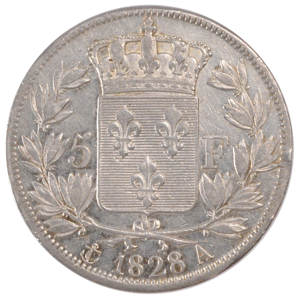 Münze, Frankreich, Charles X, 5 Francs, 1828, Paris, SS+, Silber, Gadoury:644