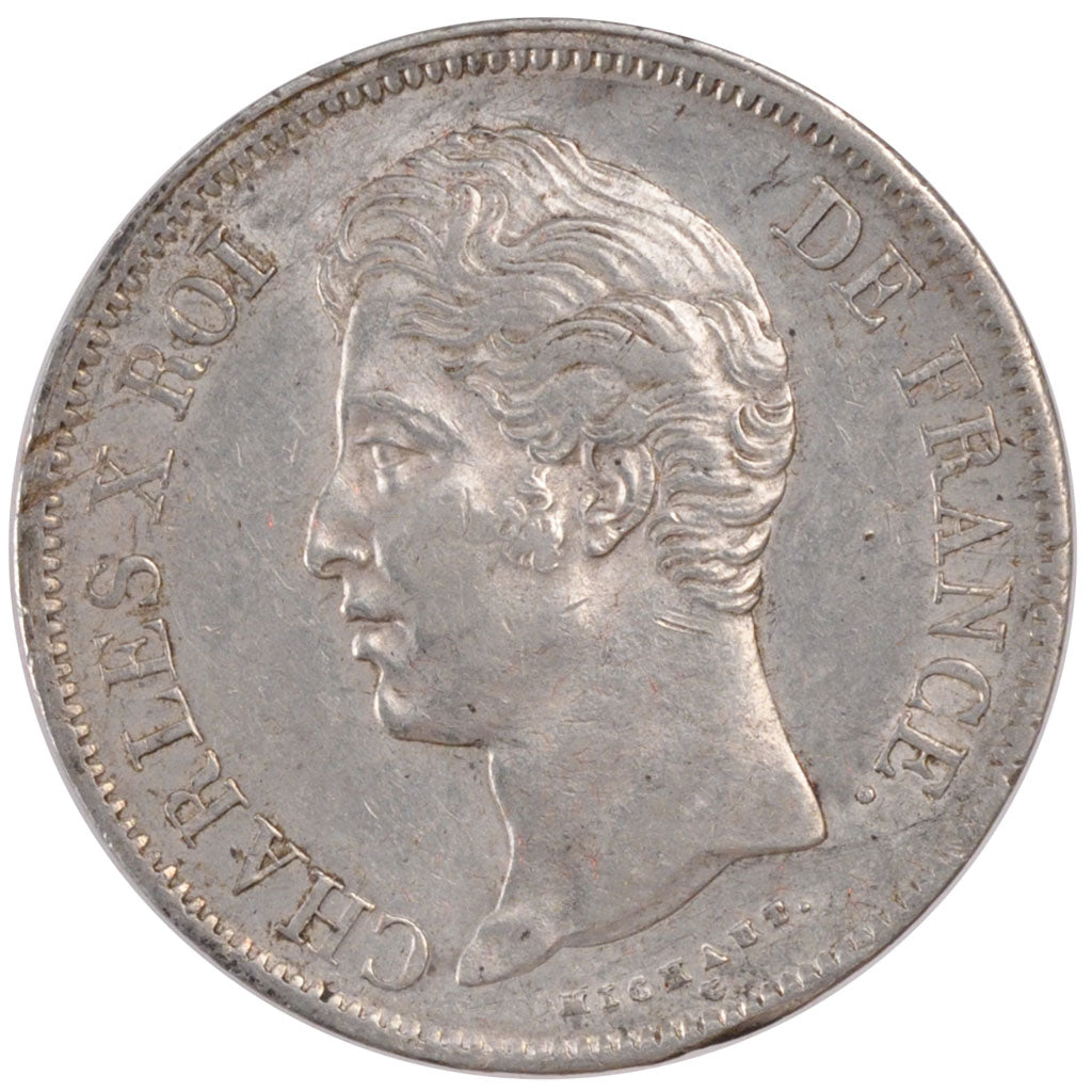 Münze, Frankreich, Charles X, 5 Francs, 1828, Bordeaux, SS+, Silber, KM:728.7