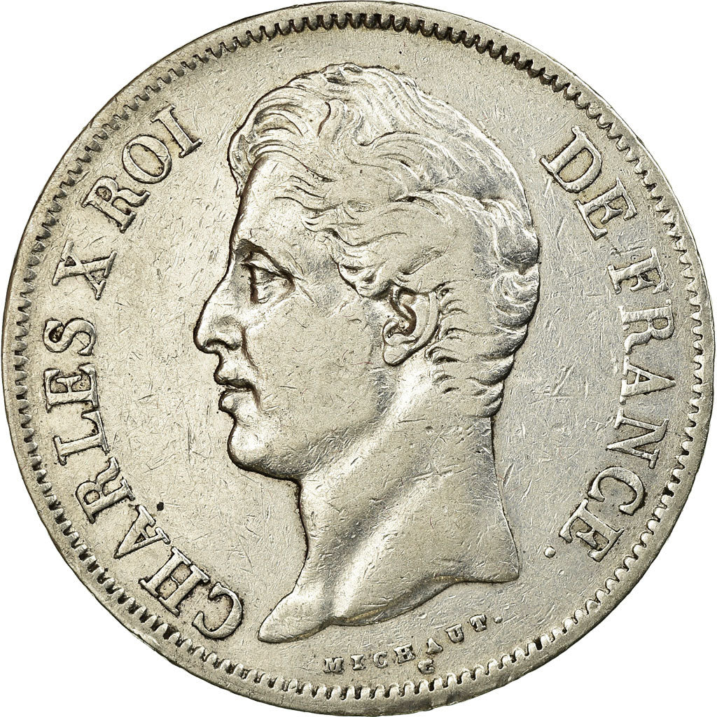 Münze, Frankreich, Charles X, 5 Francs, 1829, Strasbourg, SS, Silber, KM:728.3