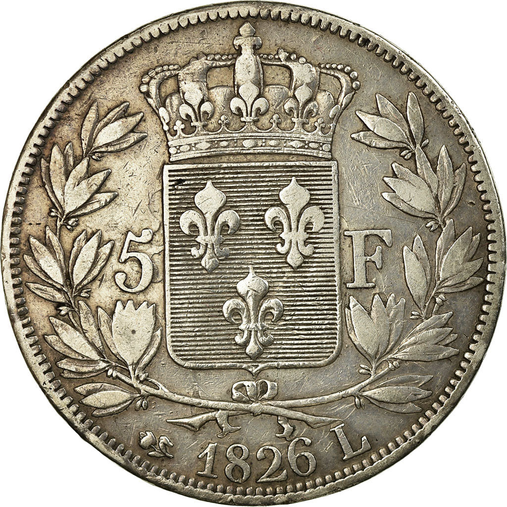 Monnaie, France, Charles X, 5 Francs, 1826, Bayonne, TTB, Argent, KM:720.8