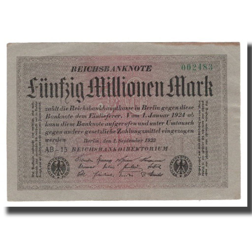 Banconote, Germania, 50 Millionen Mark, 1923, 1923-09-01, KM:109a, BB+