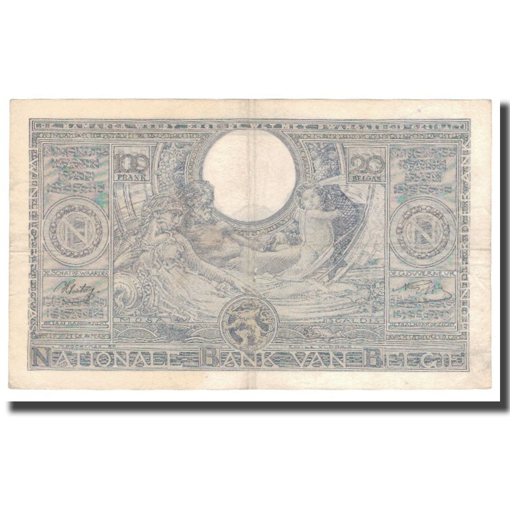 Geldschein, Belgien, 100 Francs-20 Belgas, 1942, 1942-07-15, KM:107, S+